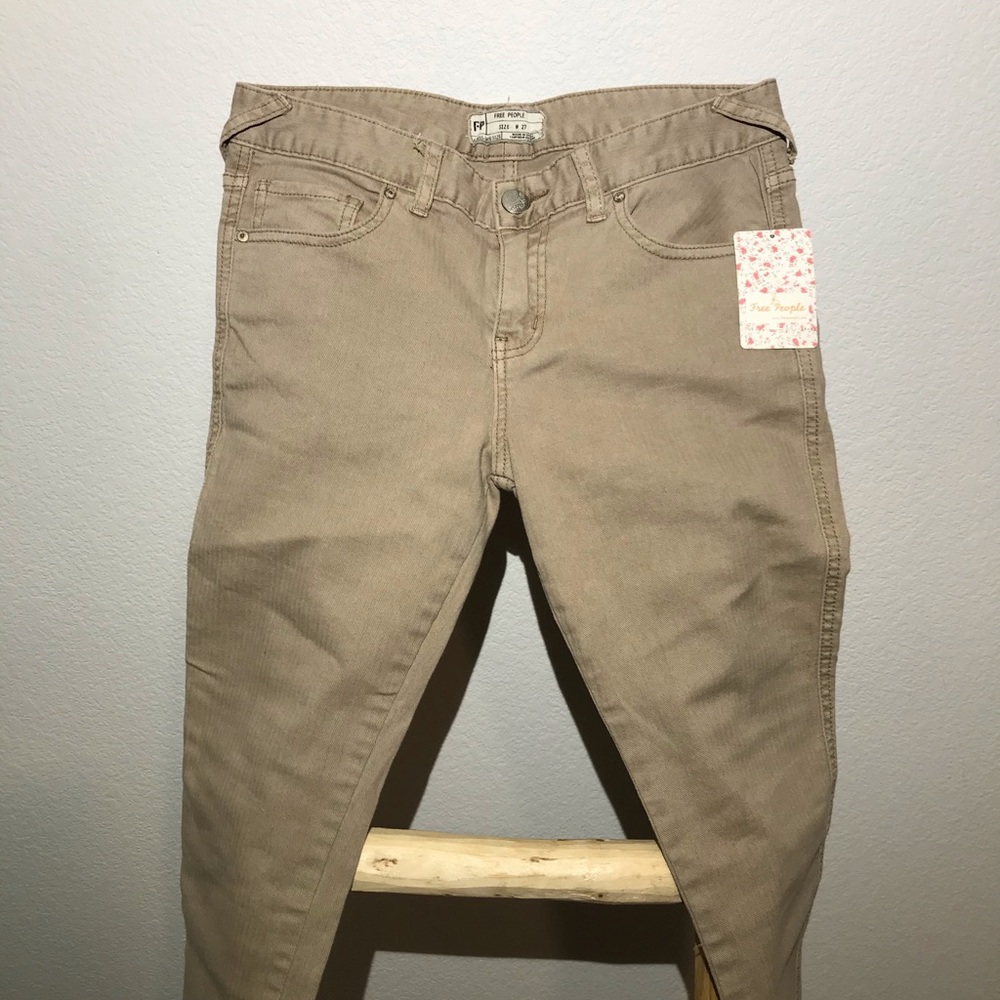Free People Liza Skinny Ankle Length Khaki Pants